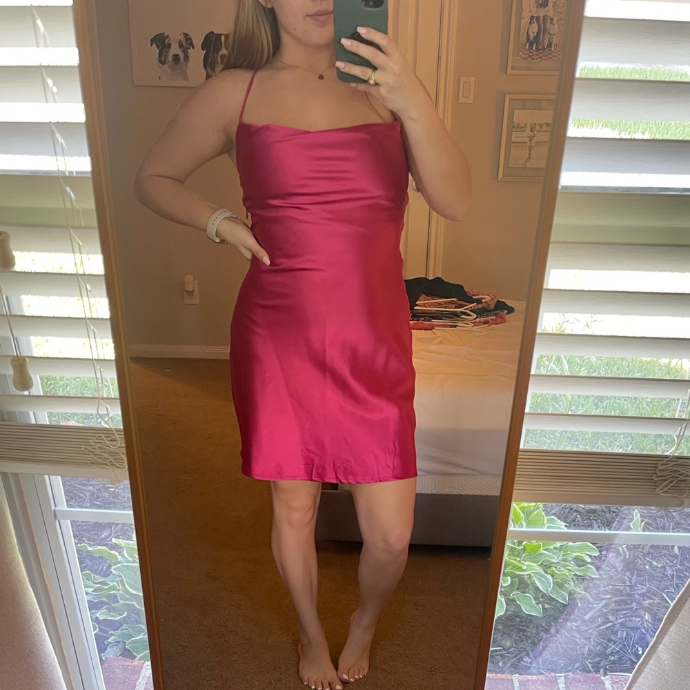 Pink silk dress